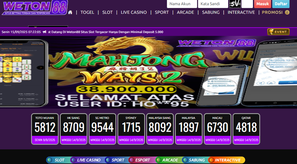 Temukan Link Terbaru Website weton88 Legend terupdate